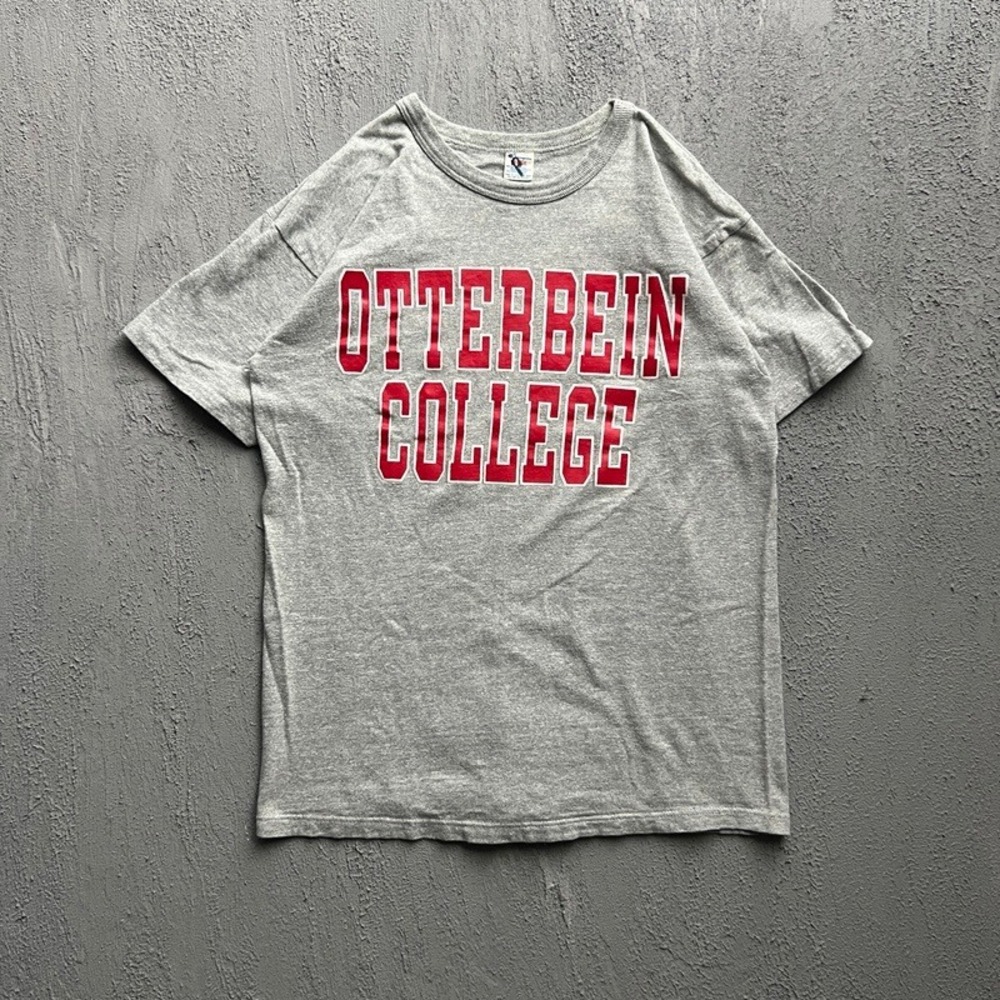 Vintage Otterbein College Champion Shirt Large Gray 1980s Heathered USA